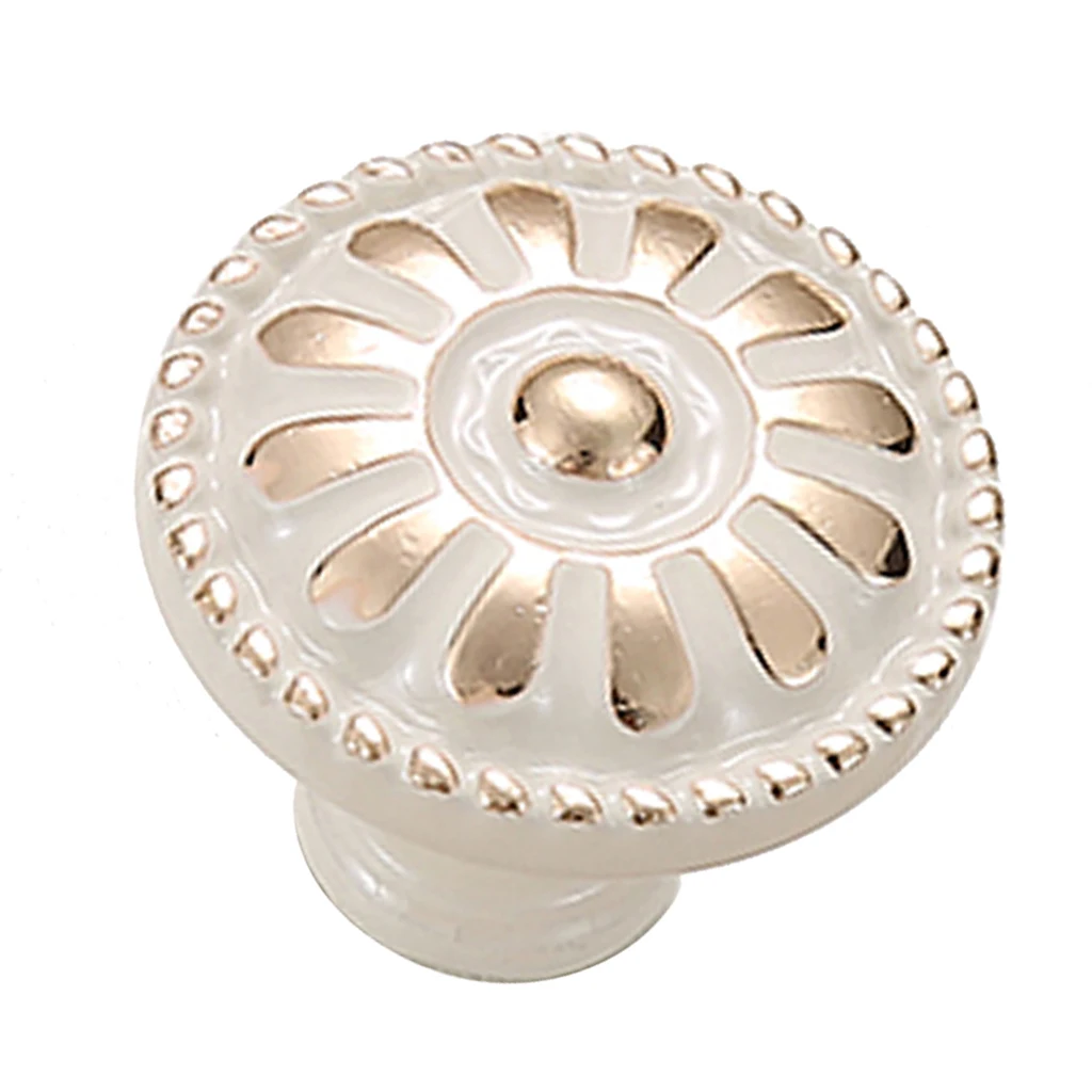 Ivory White Zinc Alloy Door Handle Cabinet Cupboard Dresser Knob Handle