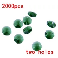 Natual темно-зеленый 100 шт 14 мм стеклянные Восьмиугольные бусины хрустальная люстра в 2 отверстия Призма бусины освещение бисер для вышивания для сделки с