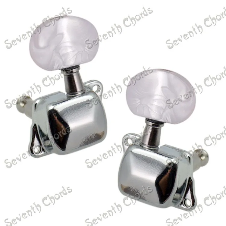 A Set Chrome Acoustic Guitar Replacement Semiclosed Guitar Tuning Pegs Tuners Machine Heads