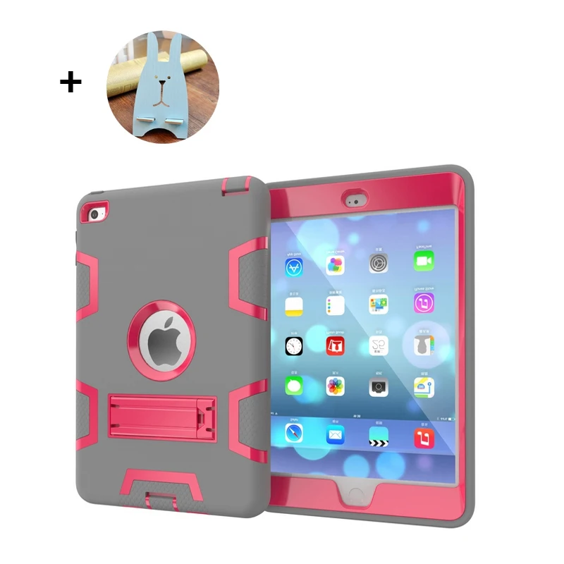 

Heavy Duty Shockproof For Apple For iPad Cover Case New For iPad 2 3 4 Case Kids Cover Silicon 9.7inch Tablet Case+Holder