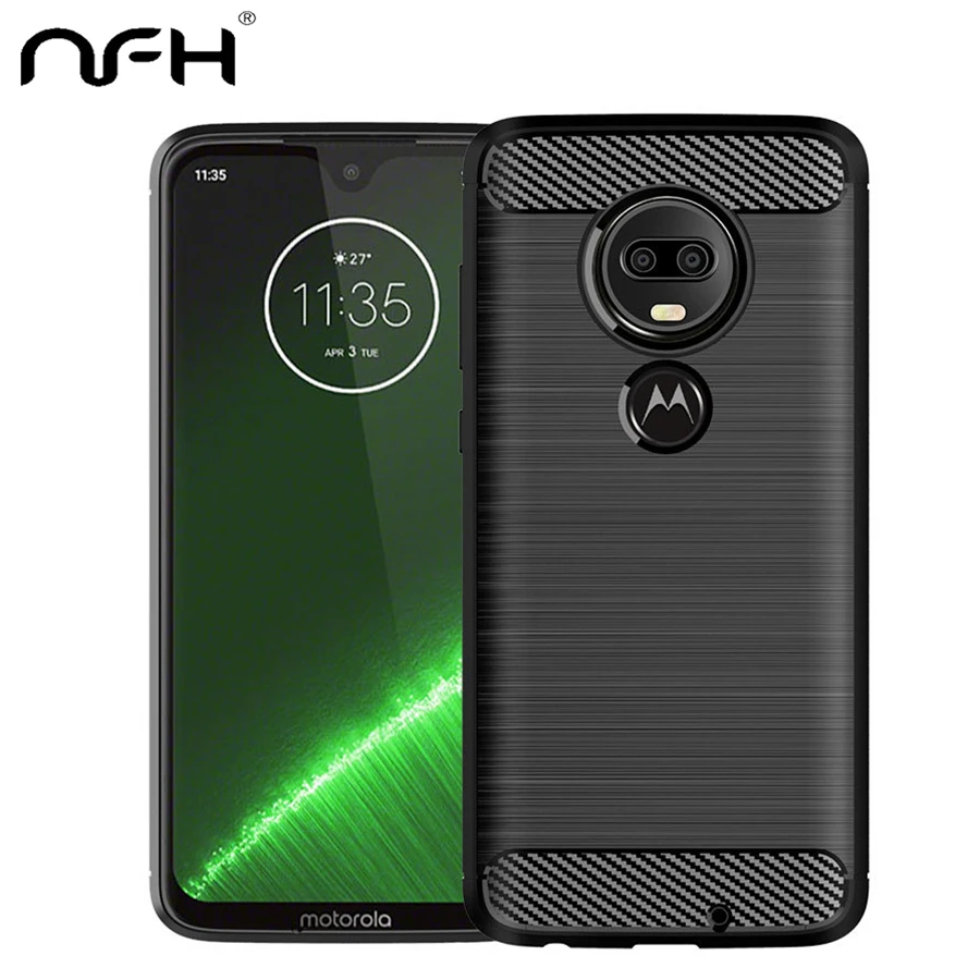 

NFH Carbon Fiber Phone Case For Motorola Moto G6 G5s G6 play G5 plus Z2 play Z2 Force moto G7 play power TPU Silicone Back Cover