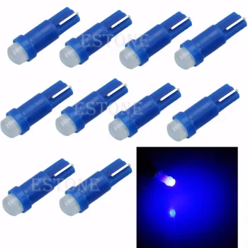 

10pcs White T5 1 COB LED Dashboard Licence Plate Speed Wedge Light Car Bulb New