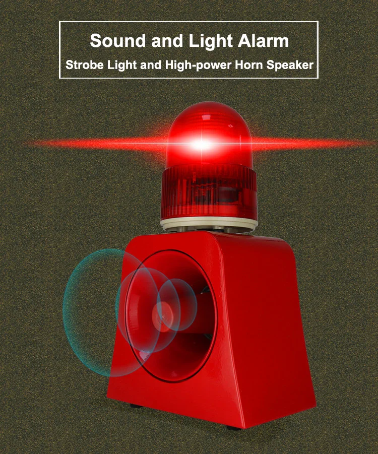 Dispositivo sem Fio Portátil do Alarme do Som e da Luz do Detector de Movimento da Micro-ondas com Orador de Alta Potência do Chifre de 20 Micro-ondas Orador Alta w da com de 10 movimento da micro-ondas com orador de alta potência do chifre de 20 w