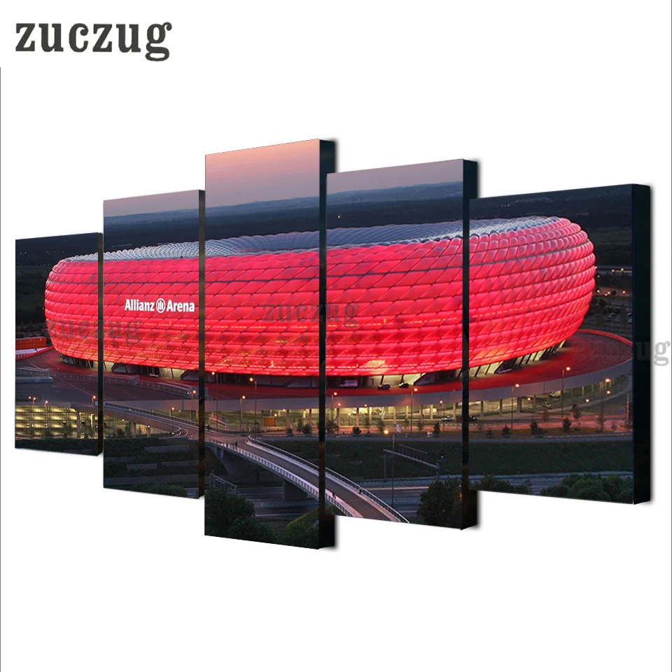 5 Panel Bayern Munchen Allianz Arena Wandkunst Bild Home Decoration Wohnzimmer Leinwanddruck Bild Druck Auf Leinwand Canvas Prints Print On Canvaspicture Prints Aliexpress