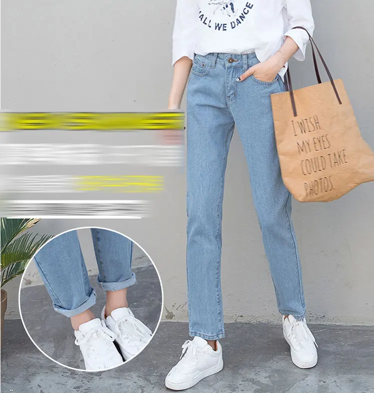 Dunayskiy Loose Plus Size Jeans Woman High Waist Casual Boyfriend Denim Jeans Harem Pants Trousers For Women Streetwear Clothes