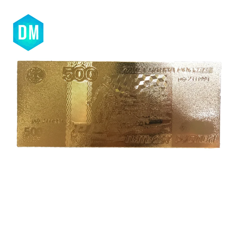 24k 999 золотые банкноты Поддельные Банкноты на 500 рубль для праздничных