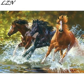 

Running Horse Frameless Picture Painting By Numbers DIY Canvas Oil Painting Home Decoration Living Room Wall Art