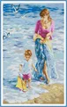 Handarbeiten DIY Kreuzstich Sets Für Stickerei kits 14CT & 16CT & 18CT Meer mutter und tochter|cross stitch|diy cross stitchset for embroidery -