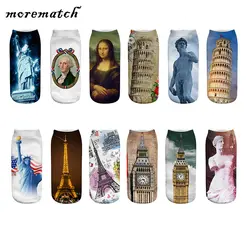 Morematch/1 пара, женские носки до лодыжки, хлопковые носки унисекс со строительным персонажем, забавные носки с 3D принтом, 12 стилей на выбор