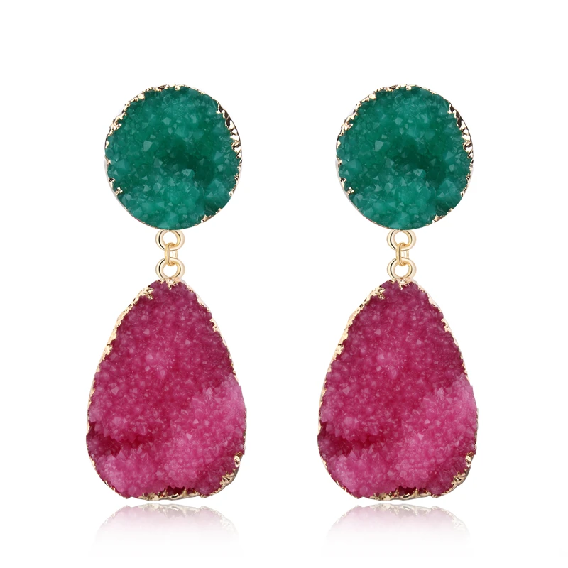 

Dayoff Bohemia Simulated Resin Dangle Drop Earrings Women Jewelry Gift Handmade Earrings Large Long Earrings Gift E246