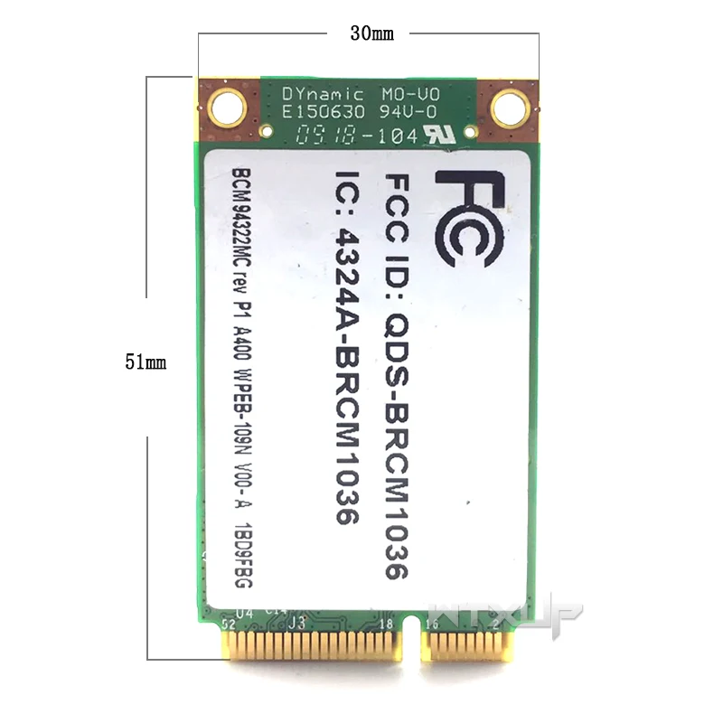 Двухдиапазонный беспроводной-N BCM4322 BCM94322MC wifi 300 Мбит/с 2,4G/5G Mini PCI-E SPS: 487330 адаптер Wi-Fi для hp 2730 p 6930 p