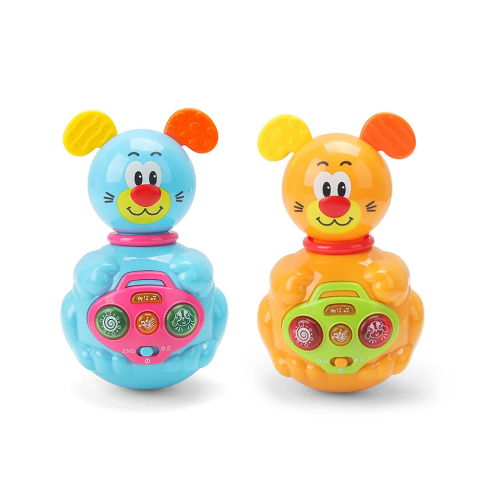 Learning Education Toy Baby Vocal Toy Nodding Tumbler Musical Rattles Flashing Light Teether Toy Newborn Gift