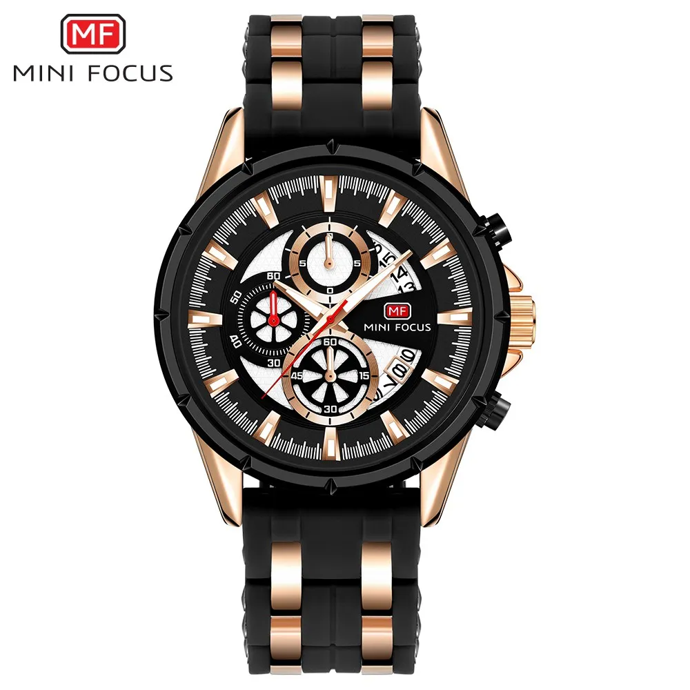 

MINIFOCUS Top Brand Mens Watches Luxury Waterproof Date Quartz Watch Man Silicone Band Sport WristWatch Men Waterproof Clock