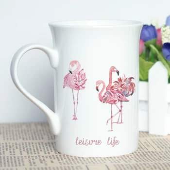 

MAYREY Creative Gift Mug 11oz Flamingo Cartoon Milk Mug Cool Design Coffee Cup with Fashionable Printing No Fading