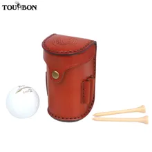 Tourbon Vintage Mini Portatile Sacchetto di Pallina Da Golf Tee Holder Contiene 2 Palle Divot Strumento di Supporto di Verdura di Vita del Cuoio Golf Del Sacchetto(China)