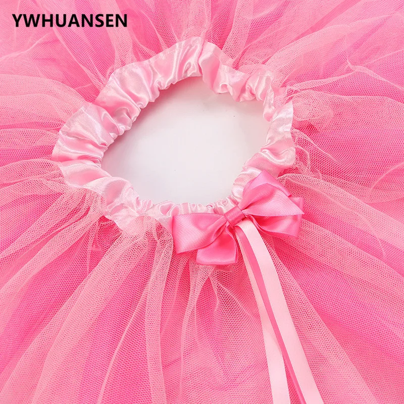 YWHUANSEN 2 шт./компл. розовый, платье покроя «Принцесса»+ повязка на голову летний тюль юбка пачка короткие Faldas Verano Новинки ; детская одежда