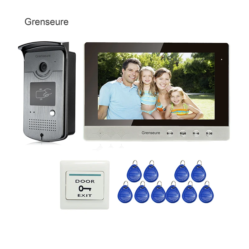

FREE SHIPPING Wired 10" Color LCD Video Intercom Entry Door Phone System + Outdoor RFID Access Control Doorbell Camera In Stock