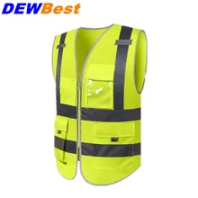 DEWBEST жилет безопасности светоотражающий с логотипом компании, с принтом Спецодежда hi Светоотражающая одежда жилет безопасности