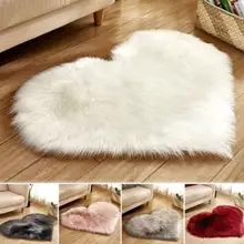 Пушистые коврики с сердечками из искусственного меха овчины ковер с длинным ворсом Спальня Декор для гостиной мягкий мохнатый ковер для домашний Коврик для пола
