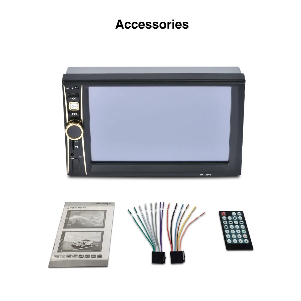 Discount 7680B 7" 2 DIN Touch Screen Digital Vedio Player TFT 1080P Car Audio Radio MP5 Player Support USB Bluetooth FM Rear View Camera 5