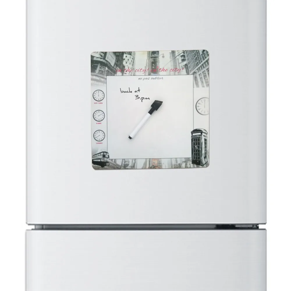 2pcs/lot city Print Custom creative board fridge message