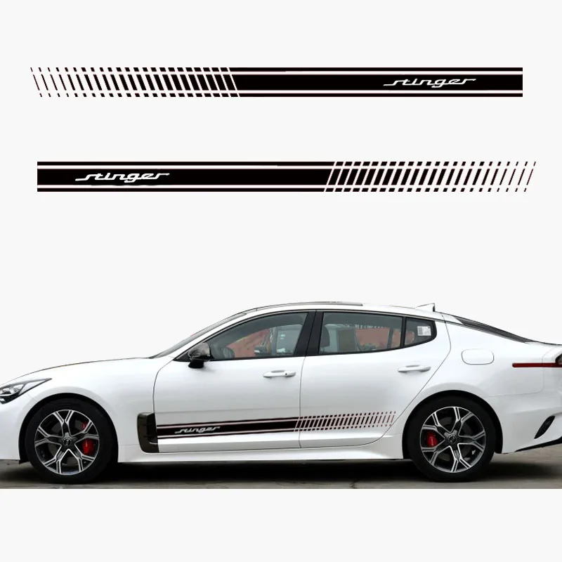 Stylish car door side sticker vinyl body decal racing stripe sticker