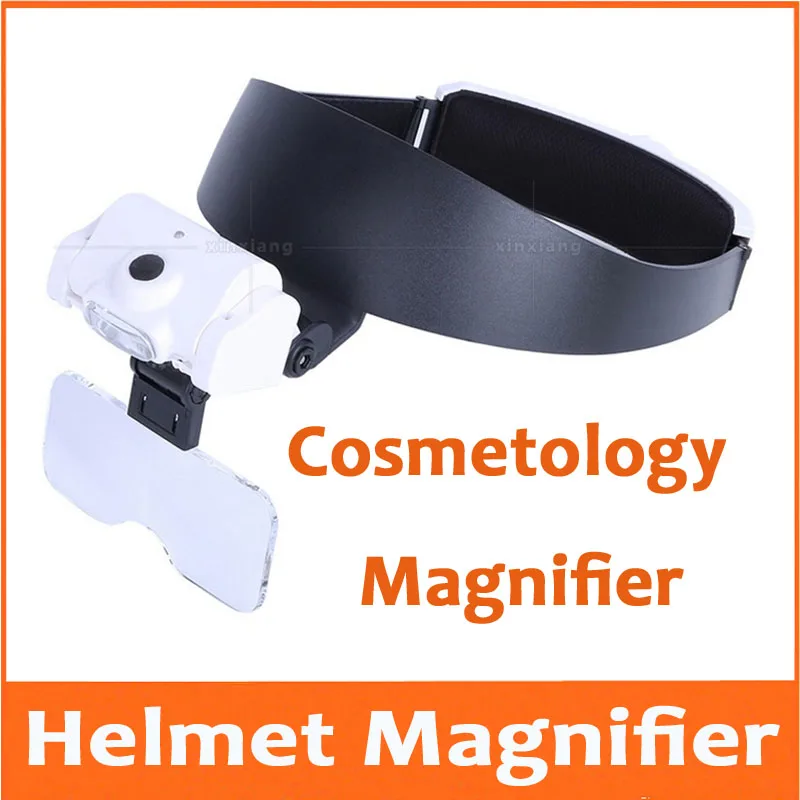  1X 1.5X 2X 2.5X 3.5X LED Illluminated Helmet Magnifier Head Wearing Glasses Reading Inspection Magn - 32975499493