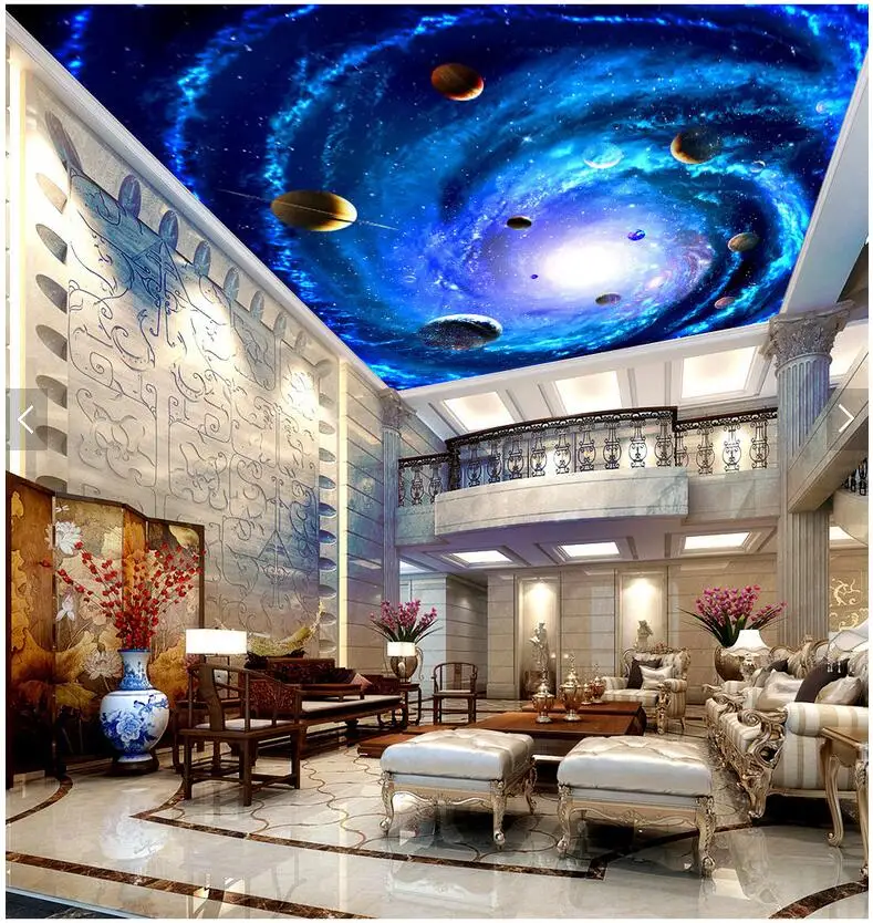 

Custom photo 3d ceiling murals wallpaper Star of the Milky Way galaxy decor painting 3d wall murals wallpaper for living room
