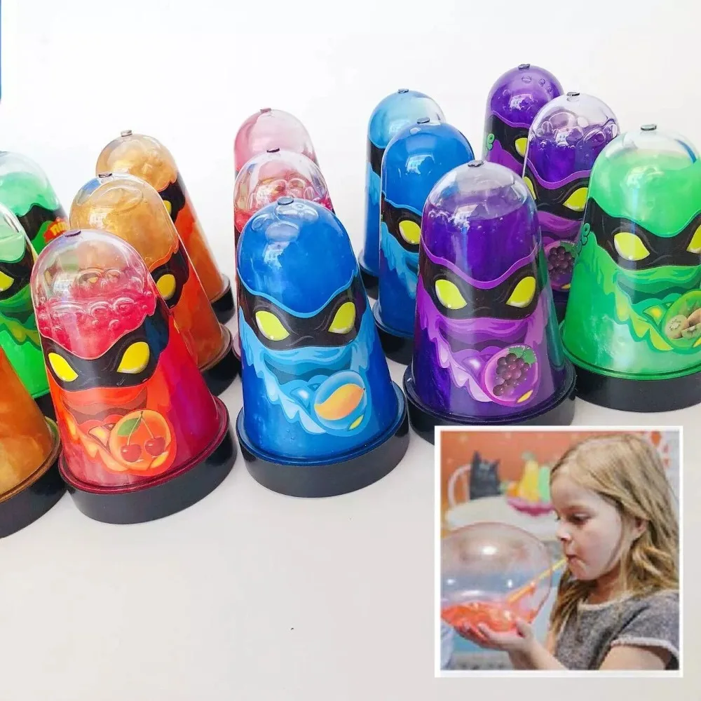 

ninja slime Antistress toys can blow balloons glitter popular toys Colorful Magic Soft slime Transparent for children kids
