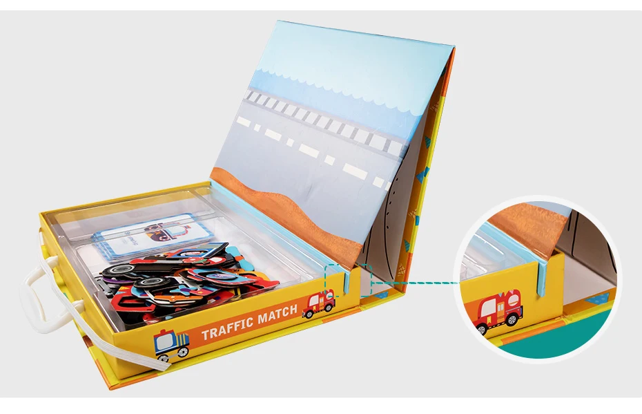 Magnetic Cartoon Puzzle 3D Traffic Matching Jigsaw Games Toy Early Learning Traffic Puzzles Educational Toys for Child Kids Gift_17