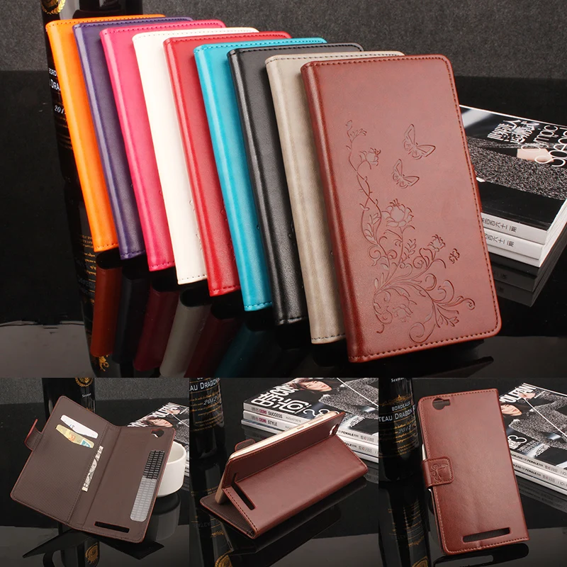 

HongBaiwei Brand Luxury Wallet Leather Case for Homtom HT6 Flip Stand 3D Fashion Flower Card Bag Cover Coque