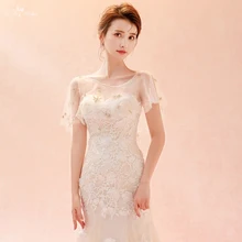 LZP281 Yiaibridal Свадебные аксессуары звезды блестки Свадебная шаль слоновой кости тюль бисером свадебное болеро женщина