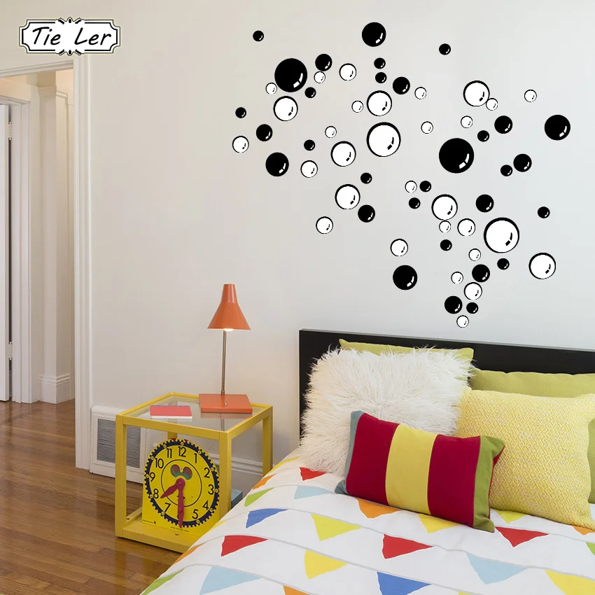 TIE LER Nursery Kitchen Bathroom Bubble Wall Sticker Removable Waterproofing Home Wall Decal PVC Wall Sticker
