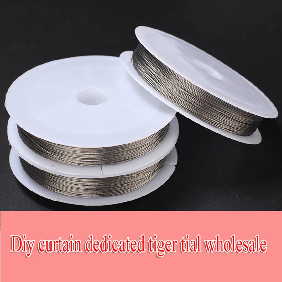 60m/lots 0.45mm Antique Silver Tiger Tail Thin Steel Wire Sewing Nylon