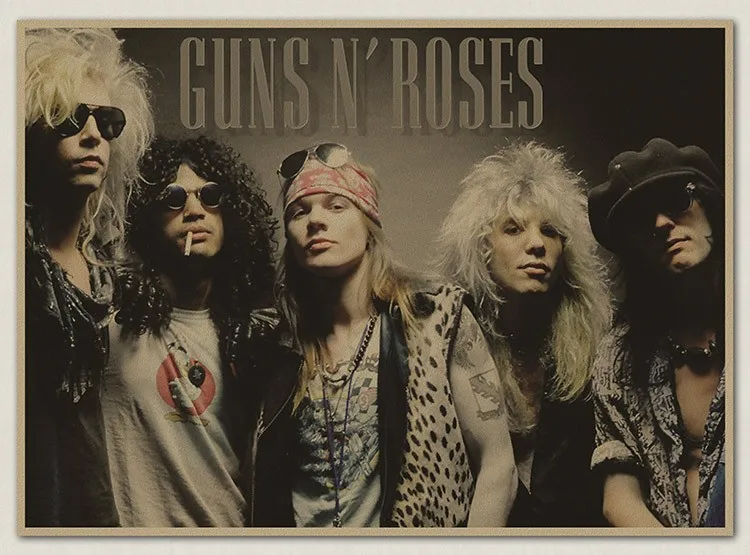 The guns N 'roses N' Roses Gnr крафт-бумага плакат ретро рокеры декоративная живопись плакаты винтажная Наклейка на стену