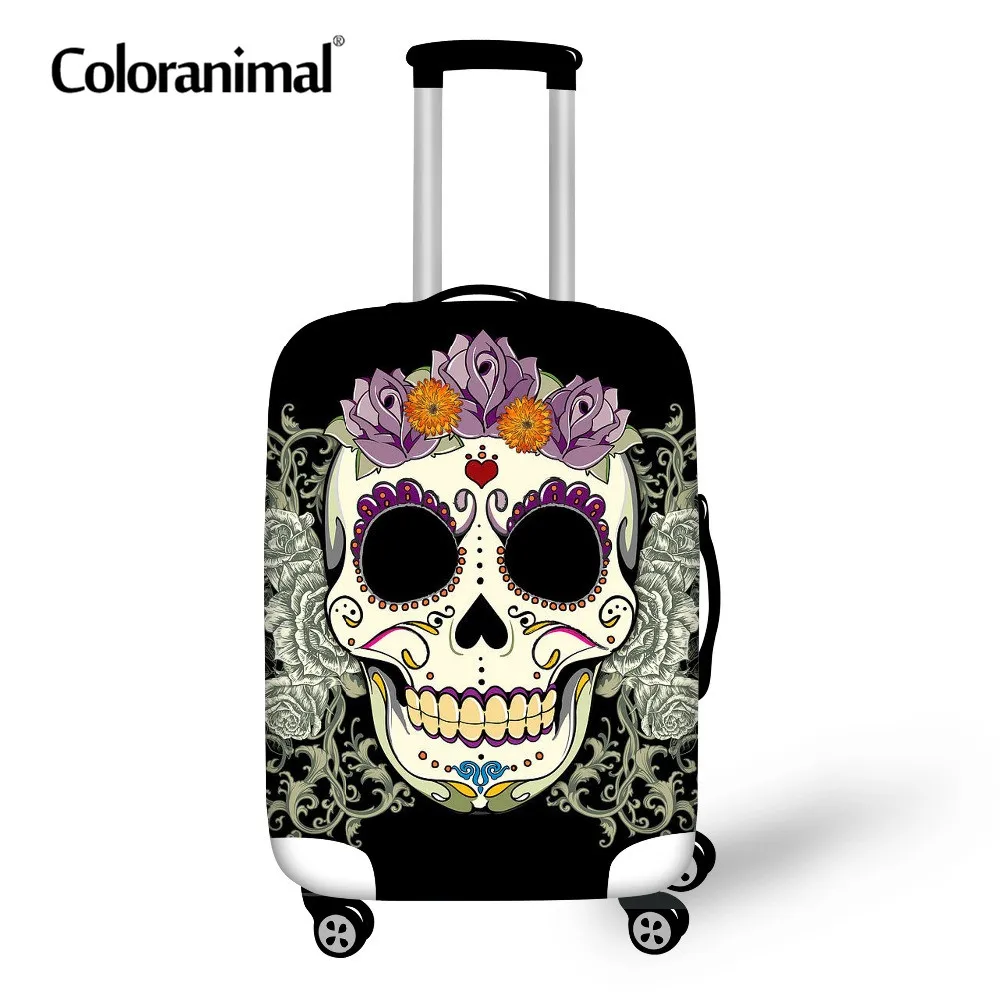 

Coloranimal 3D Sugar Skull Design Suitcase Cover Zipper Trolley Case Accessories Travel On Road Luggage Protective Cover 18-30