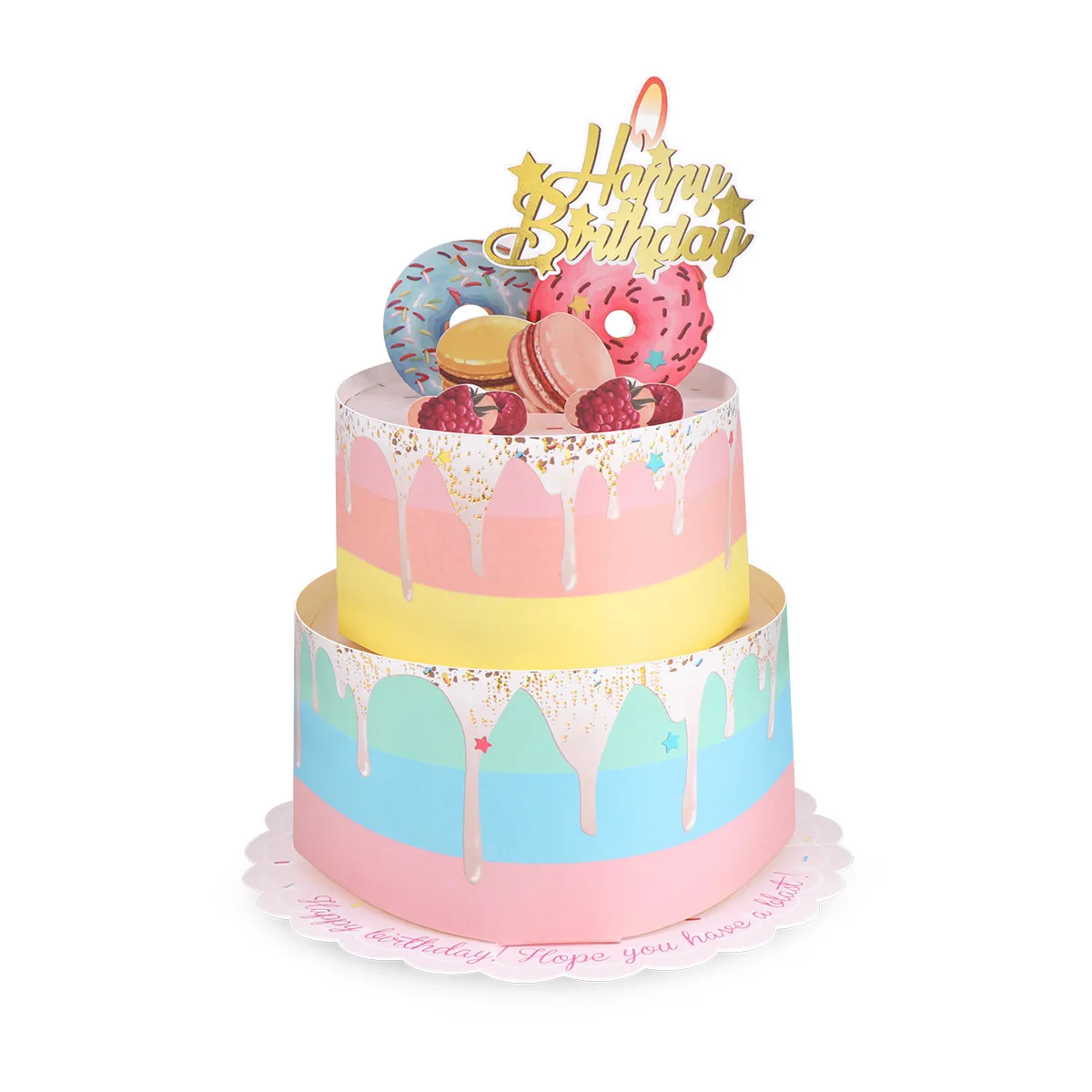 

Partykindom 3D Birthday Card 2 Layers Cake Pop Up Greeting Birthday Card With Envelope Creative Birthday Party Decoration