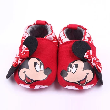 

Brand Baby Girl Shoes Cartoon Minnie Loafers Newborn Crib Shoes Infant Toddler Slippers Unisex Casual Prewalker Fashion Footwear