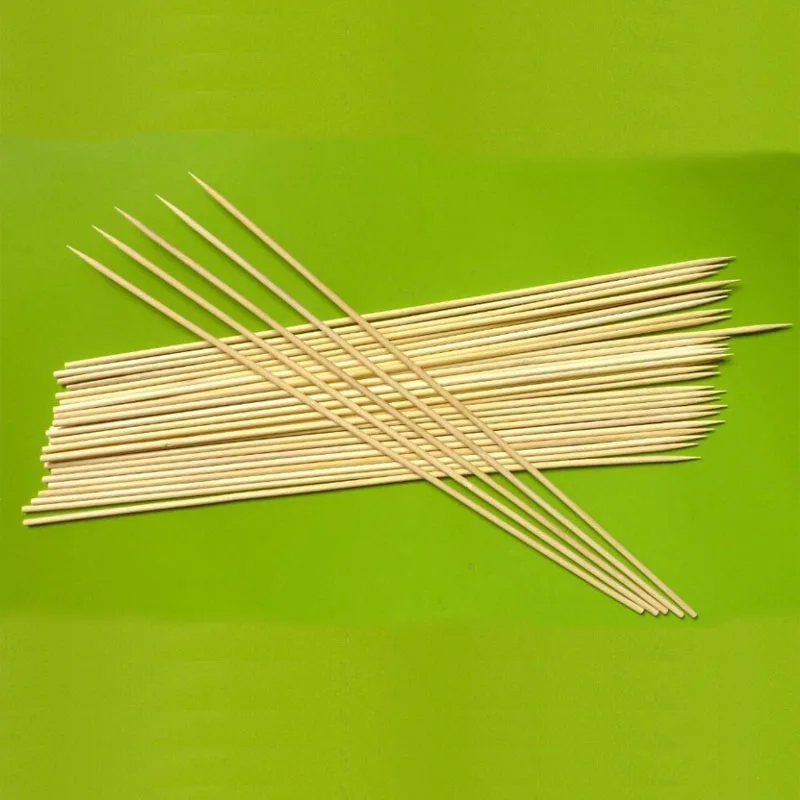 High quality 40*4mm Bamboo Barbecue Skewers Grill Shish Kabob Wooden bamboo Disposable Sticks Barbecue BBQ Tools For 100pcs/Pack