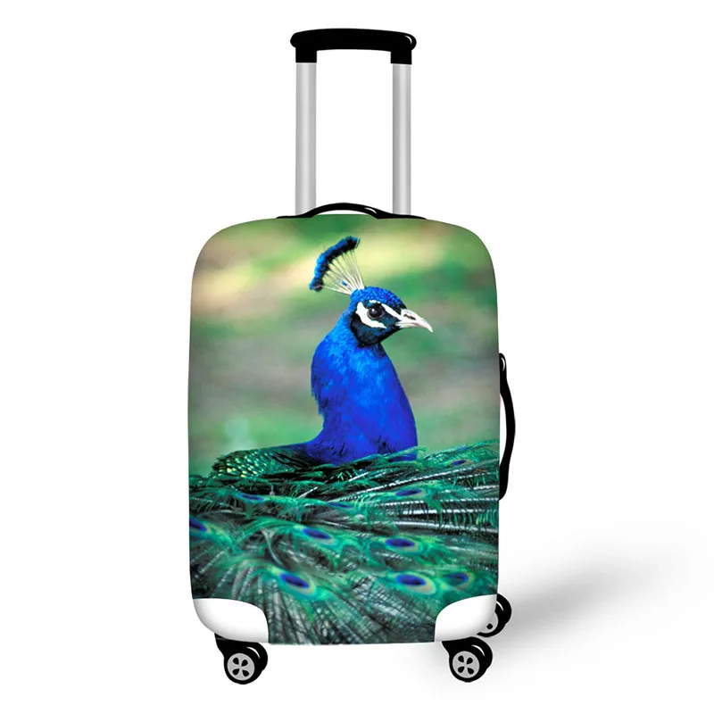 travel accessories suitcase protective covers 18-30 inch elastic luggage dust cover case stretchable Waterproof Animal peacock