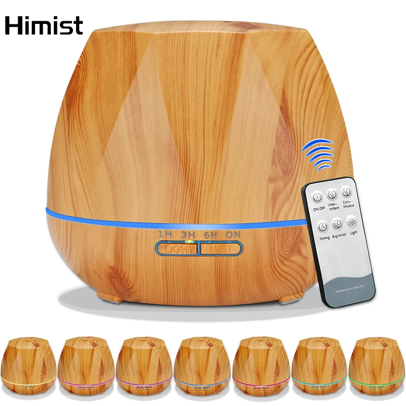 

Aromatherapy Oil Diffuser Remote Control Ultrasonic Air Aroma Humidifier 550ML Large Capacity Electric Fogger Wood Humidifier