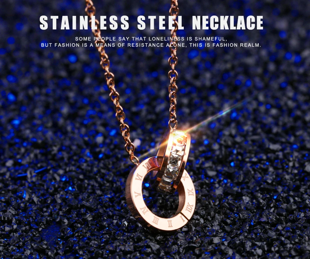 Ms necklace Fashion stone Roman numerals rose gold jewelry.1187 | Украшения и аксессуары