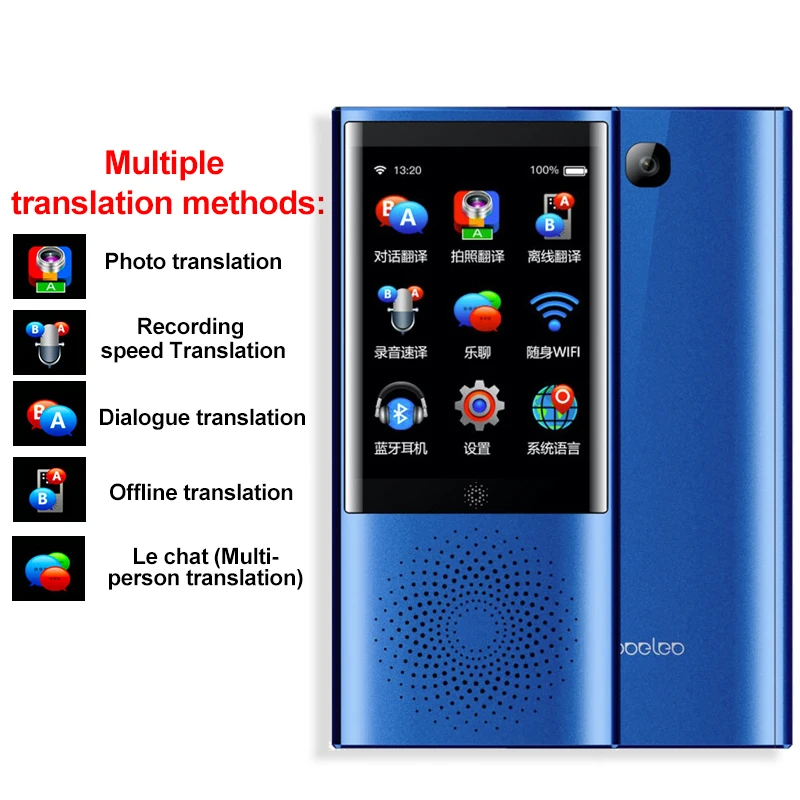 Дешево Boeleo W1 AI синхронный голосовой переводчик 4G сеть многоязычный портативный умный голосовой переводчик 2,8
