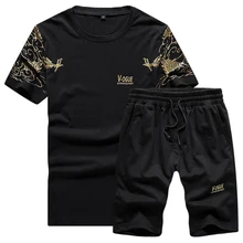 Fashion Streetwear Спортивный костюм и футболка комплект Мужская футболка шорты + шорты мужские летн