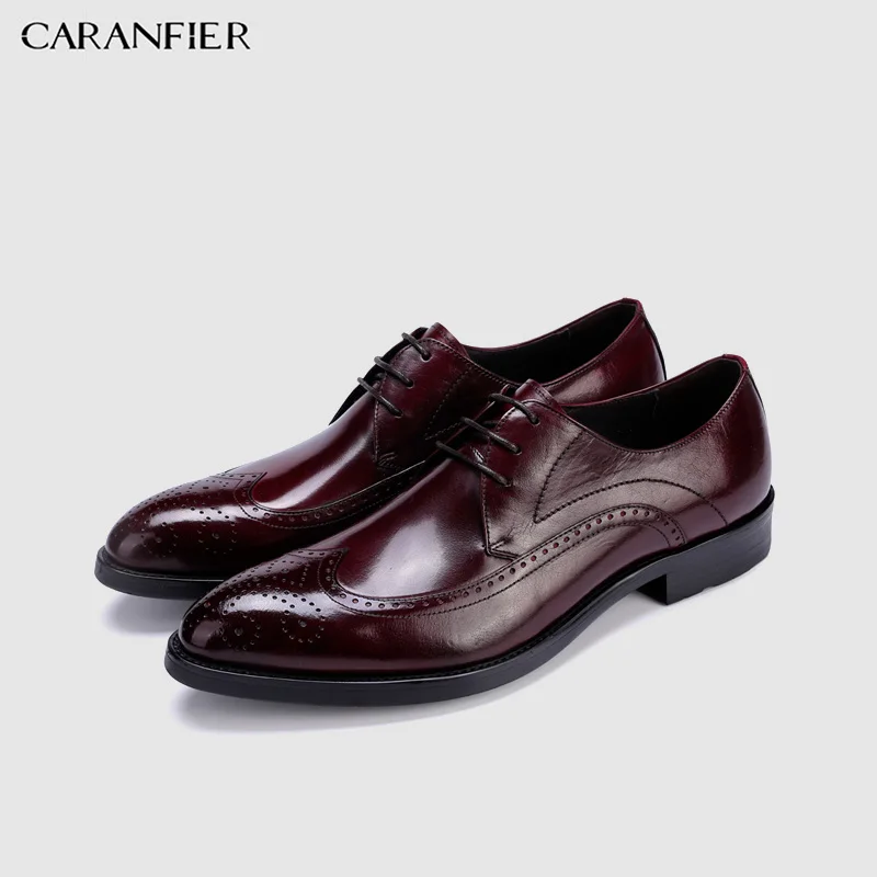 Мужские классические туфли CARANFIER из натуральной кожи однотонные повседневные