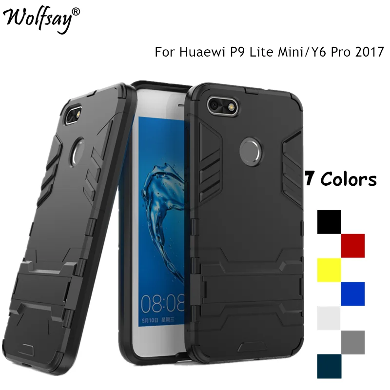Чехол для Huawei P9 Lite Mini чехол Y6 Pro 2017 противоударный бронированный с роботом Enjoy 7| |