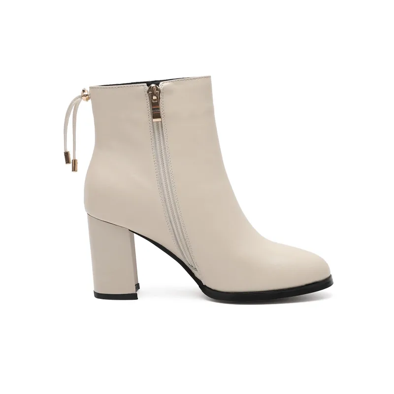 Haute Cheville black came Pour Véritable Moonmeek Croix Zip Talons 1 Chaussures En came Pointu Épais 2 Bout Cuir Dames Bottes 1 Femmes Liée Noir 2 2 1 beige rCQxdeWBo