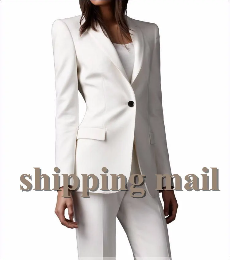 white plus pants suit