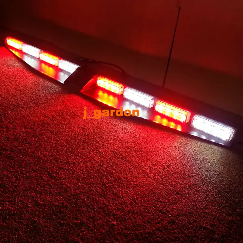 

2-16 LED 96 Watt Car Truck Emergency Beacon Light Bar Exclusive Split Visor Deck Dash Strobe Warning LightBar
