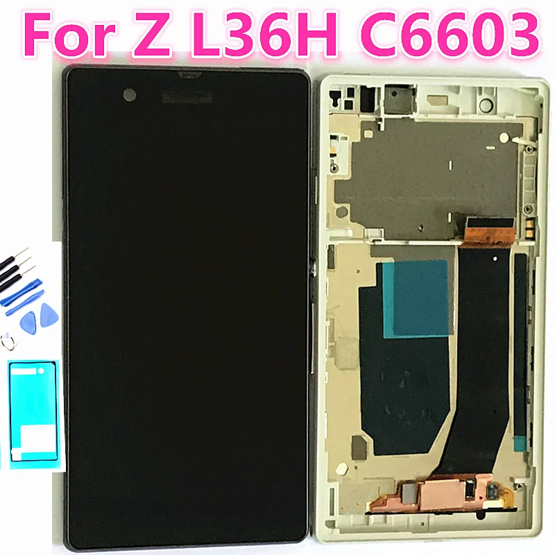 

5'' ORIGINAL Display For SONY Xperia Z LCD Touch Screen Digitizer With Frame For SONY Xperia Z LCD L36H C6603 C6602 LCD display